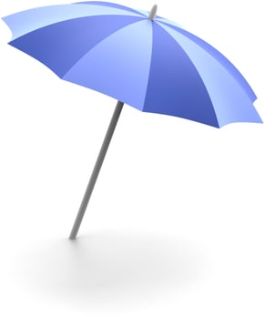 blue umbrella + Laboratory equipment